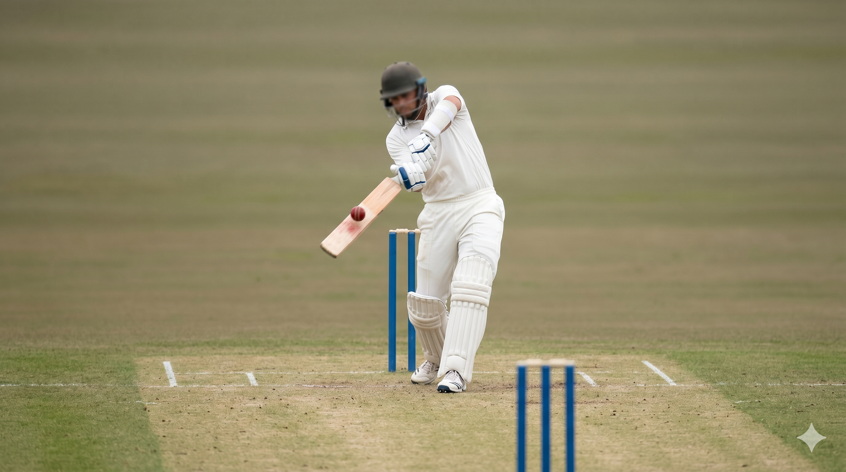 Front-on camera position for batting analysis